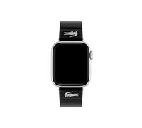 Lacoste Apple Watch Strap for Men and Women in Black Leather with Embossed Stripes - 2050028