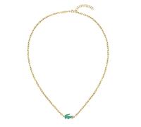 Lacoste Arthor Men's Gold IP Link Necklace with Green Crystal Crocodile
