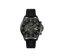 Lacoste Arthor Skeleton Black Dial Black Silicone Strap Watch