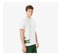 Lacoste Big Croc Cotton Loungewear Print T-Shirt, White/Thyme - Medium