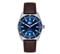 Lacoste Blue Dial Brown Leather Strap Watch