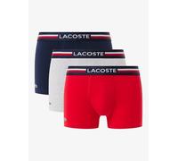 Lacoste Boxers 3 Pack Mens Blue Grey Red Boxer Shorts Trunks Size M L 5H2390