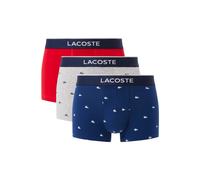 Lacoste Boxers 3 Pack Mens Blue Grey Red Boxer Shorts Trunks Size Medium