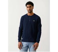 Lacoste Boxy Tunisian Neck Mens Knit T-Shirt - Navy Blue 166 - Navy Blue 166 - L