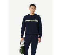 Lacoste Branded Stripe Tennis Sweatshirt Navy Blue White Green - L