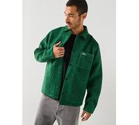 Lacoste Brushed Felt Heavyweight Overshirt, Green, Size L, Men Green