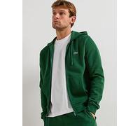 Lacoste Brushed Fleece Zip Front Hoodie, Green, Size S, Men Green
