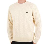 Lacoste Cable Knit Carded Wool Jumper Ecru