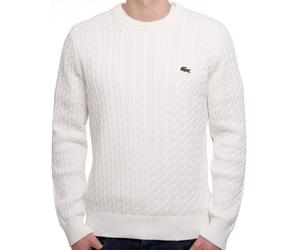 Lacoste Cable Knit Cotton Jumper Flour