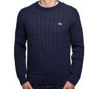 Lacoste Cable Knit Cotton Jumper Navy