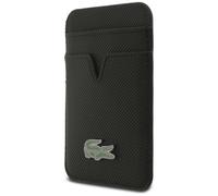 Lacoste Card Wallet, MagSafe Compatible, Card Storage, Card Holder, Small Pique, Faux Leather, Black