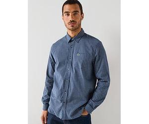 Lacoste Casual Checked Flannel Shirt, Navy, Size L, Men Navy