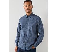 Lacoste Casual Checked Flannel Shirt, Navy, Size Xl, Men Navy