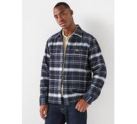 Lacoste Casual Checked Overshirt- Navy, Navy, Size M, Men Navy