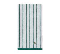 Lacoste Centre Mark Towel - 100% Soft Cotton Jacquard Stripe Design, Lightweight, Absorbent & Durable, Quick Drying, Green, 16"x30" Hand Towel