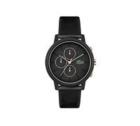 Lacoste Chronograph Quartz Watch for Men LACOSTE.12.12 Chrono Collection with Black Silicone Bracelet - 2011247