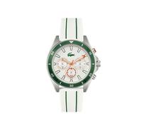 Lacoste Chronograph Quartz Watch for Men MAINSAIL Collection with White Silicone Bracelet - 2011362