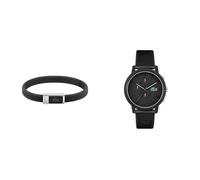 Lacoste Chronograph Quartz Watch for Men with Black Silicone Bracelet - 2011243 Men's LACOSTE.12.12 Collection Silicone Bracelet - 2040114