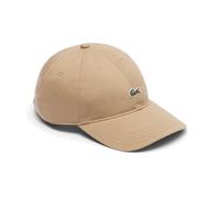 Lacoste Classic Cotton Twill Baseball Cap, Beige, Adjustable Fit with Embroidered Crocodile Logo