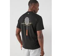 Lacoste Classic Fit Back Print Embroidered T-Shirt, Black, Size L, Men Black
