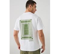 Lacoste Classic Fit Back Print Heavy Cotton T-Shirt- White, White, Size L, Men White