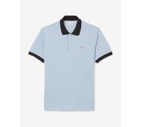 Lacoste Classic Fit Contrast Rib Short Sleeve Polo Shirt Blue - M
