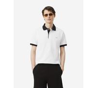 Lacoste Classic Fit Contrast Rib short sleeve polo white black - XXL