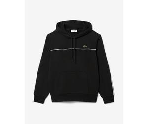 Lacoste Classic Fit Logo Stripe Hoodie Pure Black - L