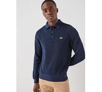 Lacoste Classic Fit Polo Collar Ribbed Polo Shirt, Navy, Size L, Men Navy
