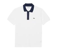 Lacoste Classic Fit Polo Shirt, Contrast Collar, White/Navy Blue (UK, Alpha, L, Regular, Regular, White/Navy Blue)