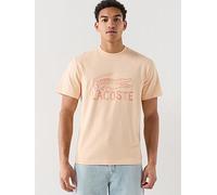 Lacoste Classic Fit Printed Cotton T-Shirt, Orange, Size 2Xl, Men Orange