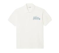 Lacoste Classic Fit Printed Polo Shirt White/Blue (UK, Alpha, XL, Regular, Regular, White/Blue)