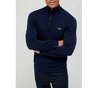 Lacoste Classic Half Zip Knitted Jumper - Navy, Navy, Size L, Men Navy