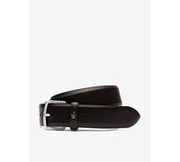 Lacoste Classic Leather Belt, Dark Brown, Size 100, Men Dark Brown