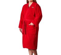 Lacoste Classic Pique Bath Robe, 100% Soft Cotton Terry, Unisex Adult Bathrobe, Absorbent & Quick Drying, One Size Fits Most, Formula 1, One Size