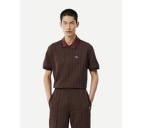 Lacoste Col Bord-Cotes short sleeve polo brown maroon burgundy olive - S