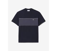 Lacoste Colour-Block Cotton Short Sleeve T-Shirt Black Grey - XL