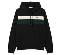 Lacoste Men's Colour Block Fleece Pullover Hoodie, Black