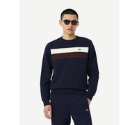 Lacoste Colour-Block Fleece Sweatshirt Navy Brown White - L