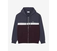 Lacoste Colour-block Full Zip hooded sweatshirt blue grey burgundy white - S