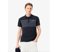 Lacoste Regular Fit Colour-Block Piqué Short Sleeve Polo Shirt Navy Blue - L