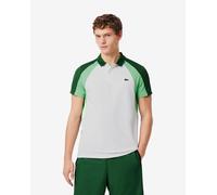 Lacoste Colour-Block Printed Sport Polo short sleeve white green blue - L