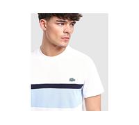 Lacoste Colour Block Reflective Pipe T-Shirt - White - Mens 5/L