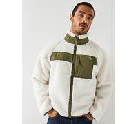 Lacoste Colourblock Fleece Zipped Jacket, White, Size 2Xl, Men White