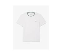 Lacoste Contrast Collar Mens T- Shirt - White Crocodile - Size Medium
