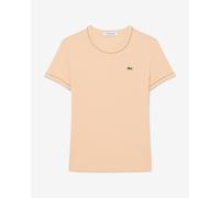 Lacoste Contrast Trim Short Sleeve T-Shirt Salmon Orange Women - 34