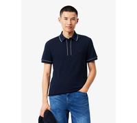 Lacoste Cotton Rich Pique Tipped Polo Shirt Navy