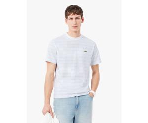 Lacoste Cotton Rich Striped Crew Neck T-Shirt White Mix