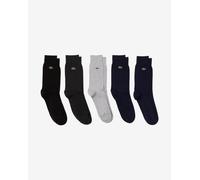 Lacoste Mens 5 Pack High-Cut Cotton Piqu√© Socks in Black/Grey/Navy - Black/Blue Fabric - Size UK 6-8