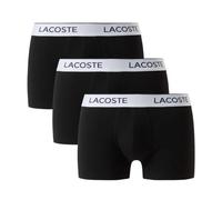 Lacoste Cotton Stretch 3 Pack Trunks, Size XL - Black